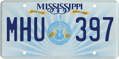 MS license plate MHU397