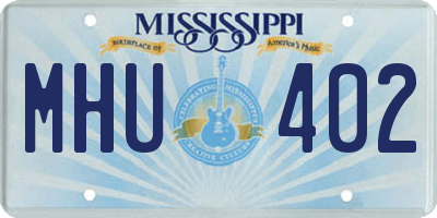 MS license plate MHU402