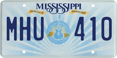 MS license plate MHU410