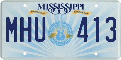 MS license plate MHU413