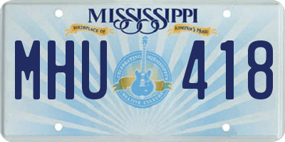 MS license plate MHU418