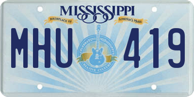 MS license plate MHU419
