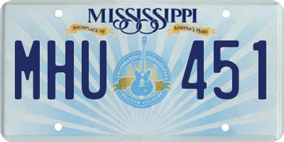 MS license plate MHU451