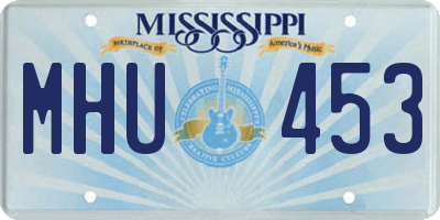 MS license plate MHU453