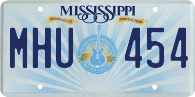 MS license plate MHU454