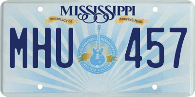 MS license plate MHU457