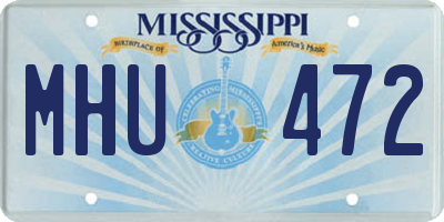 MS license plate MHU472