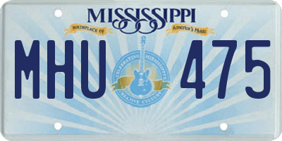 MS license plate MHU475