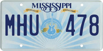 MS license plate MHU478