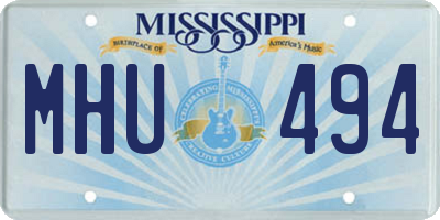 MS license plate MHU494