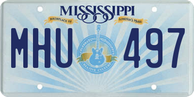 MS license plate MHU497