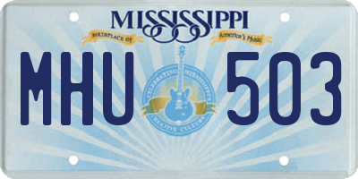 MS license plate MHU503