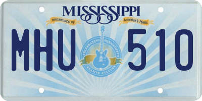 MS license plate MHU510