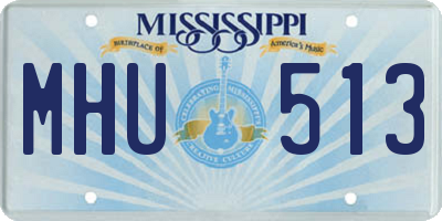 MS license plate MHU513