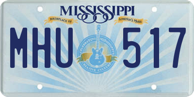 MS license plate MHU517