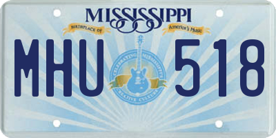 MS license plate MHU518