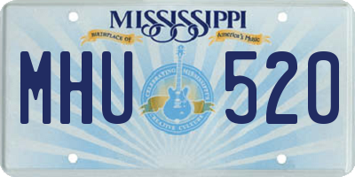 MS license plate MHU520
