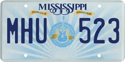 MS license plate MHU523