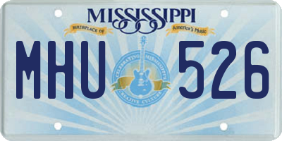 MS license plate MHU526