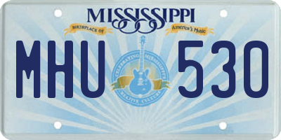 MS license plate MHU530