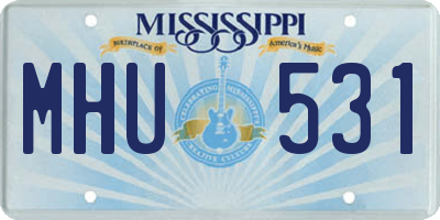 MS license plate MHU531