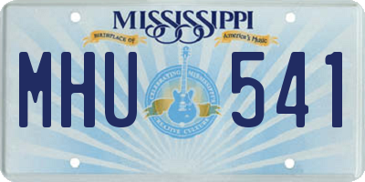MS license plate MHU541