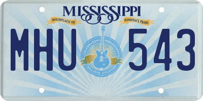 MS license plate MHU543