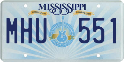MS license plate MHU551