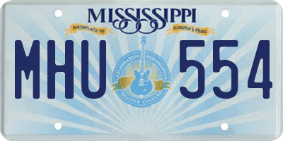 MS license plate MHU554
