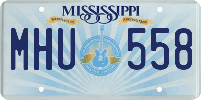 MS license plate MHU558