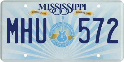 MS license plate MHU572