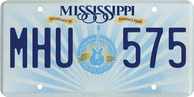 MS license plate MHU575