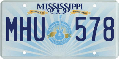 MS license plate MHU578