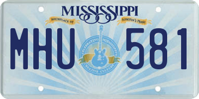 MS license plate MHU581