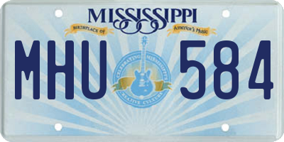 MS license plate MHU584