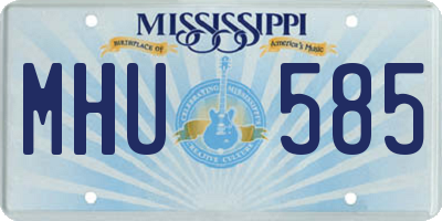MS license plate MHU585