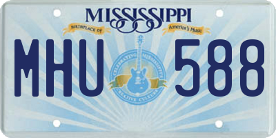 MS license plate MHU588