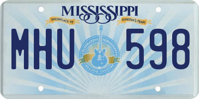 MS license plate MHU598