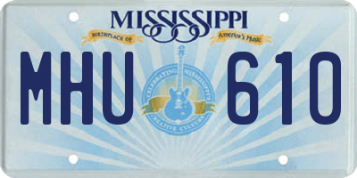 MS license plate MHU610