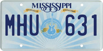 MS license plate MHU631
