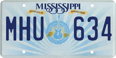 MS license plate MHU634