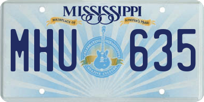 MS license plate MHU635