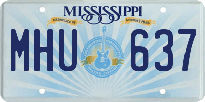 MS license plate MHU637