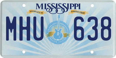 MS license plate MHU638