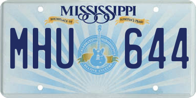 MS license plate MHU644