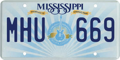 MS license plate MHU669