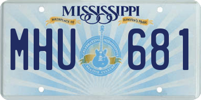 MS license plate MHU681