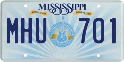 MS license plate MHU701