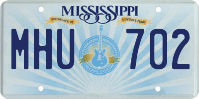 MS license plate MHU702