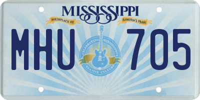 MS license plate MHU705